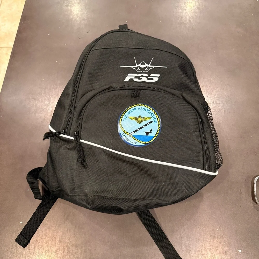 F35 Black Backpack with Embroidered Logo